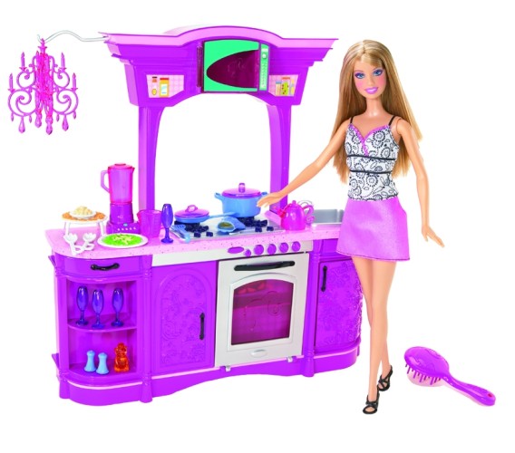 Herziening gevaarlijk De gasten Barbie Huis inrichting Keuken met pop - Buitenspeelgoed Winkel